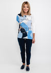 Bianca Julie Print Top, White & Blue Multi