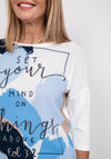 Bianca Julie Print Top, White & Blue Multi