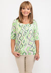 Bianca Malve Printed T-Shirt, Green Multi