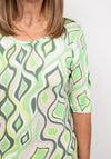Bianca Malve Printed T-Shirt, Green Multi