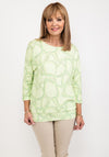 Bianca Julie Pattern Banded Hem Top, Green