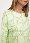 Bianca Julie Pattern Banded Hem Top, Green