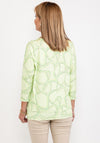 Bianca Julie Pattern Banded Hem Top, Green