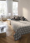 Biederlack Cotton Home Geo Natural Medium Blanket, Grey Multi
