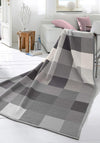 Biederlack Cotton Home Check Large Blanket, Coal