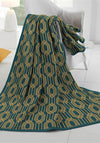 Biederlack Chains Petrol Throw, Teal & Mustard