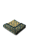 Biederlack Chains Petrol Throw, Teal & Mustard