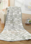 Biederlack Geo Nature Throw, Green & Grey