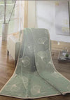 Biederlack Ginkgo Leaves Throw, Green & Beige