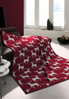 Biederlack Christmas Stags Throw, Wine