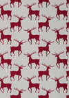 Biederlack Christmas Stags Throw, Wine