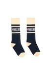 Billieblush Stripe Glitter Socks, Navy