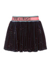 Billieblush Girls Pleated Velour Skirt, Navy
