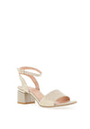 Bioeco By Arka Shimmer Block Heel Sandal, Champagne