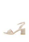Bioeco By Arka Shimmer Block Heel Sandal, Champagne