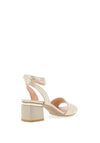 Bioeco By Arka Shimmer Block Heel Sandal, Champagne
