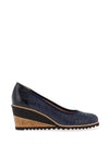 Bioeco by Arka Leather 	Wedged Shoes, Navy
