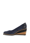 Bioeco by Arka Leather 	Wedged Shoes, Navy