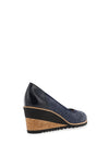 Bioeco by Arka Leather 	Wedged Shoes, Navy