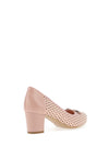 Bioeco By Arka Shimmering Perforated Suede Heeled Shoe, Rose Gold