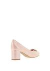 Bioeco by Arka Leather Shimmer Block Heel Shoes, Pink