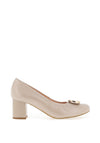 Bioeco by Arka Leather Block Heel Shoes, Taupe