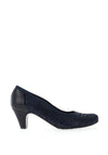 Bioeco by Arka Textured Suede Heeled Shoes, Navy