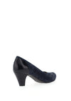Bioeco by Arka Textured Suede Heeled Shoes, Navy