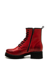 Bioeco by Arka Biker Leather Ankle Boot, Red