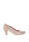 Bioeco by Arka Patterned Suede Heeled Shoe, Pink