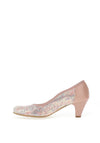 Bioeco by Arka Patterned Suede Heeled Shoe, Pink