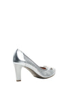 Bioeco by Arka Leather Patent Trim Court Shoes, Silver