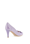 Bioeco by Arka Leather Metallic Bow Heeled Shoes, Lilac