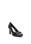 Bioeco by Arka Leather Patent Trim Court Shoes, Navy
