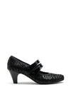 Bioeco by Arka Leather Double Strap Heeled Shoes, Black