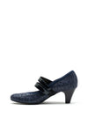 Bioeco by Arka Leather Double Strap Heeled Shoes, Navy