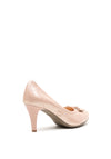 Bioeco by Arka Leather Shimmer Bow Court Shoes, Pink
