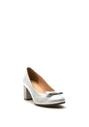 Bioeco by Arka Shimmer Leather Bow Court Shoes, Silver