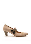 Bioeco by Arka Leather Double Strap Heeled Shoes, Nude