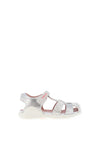 Biomechanics Baby Girls Metallic Velcro Closed Toe Sandals, Silver