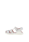 Biomechanics Baby Girls Metallic Velcro Closed Toe Sandals, Silver