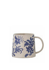 Bloomingville Petunia Floral Mug, Blue & Stone