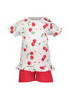 Blue Seven Baby Girl Print Tee and Short Set, White