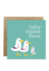 Bold Bunny Baby Makes Three Card, 120 x 120mm