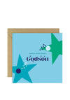 Bold Bunny Happy Birthday Godson Card, 120 x 120mm