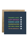 Bold Bunny Just Because Card, 120 x 120mm