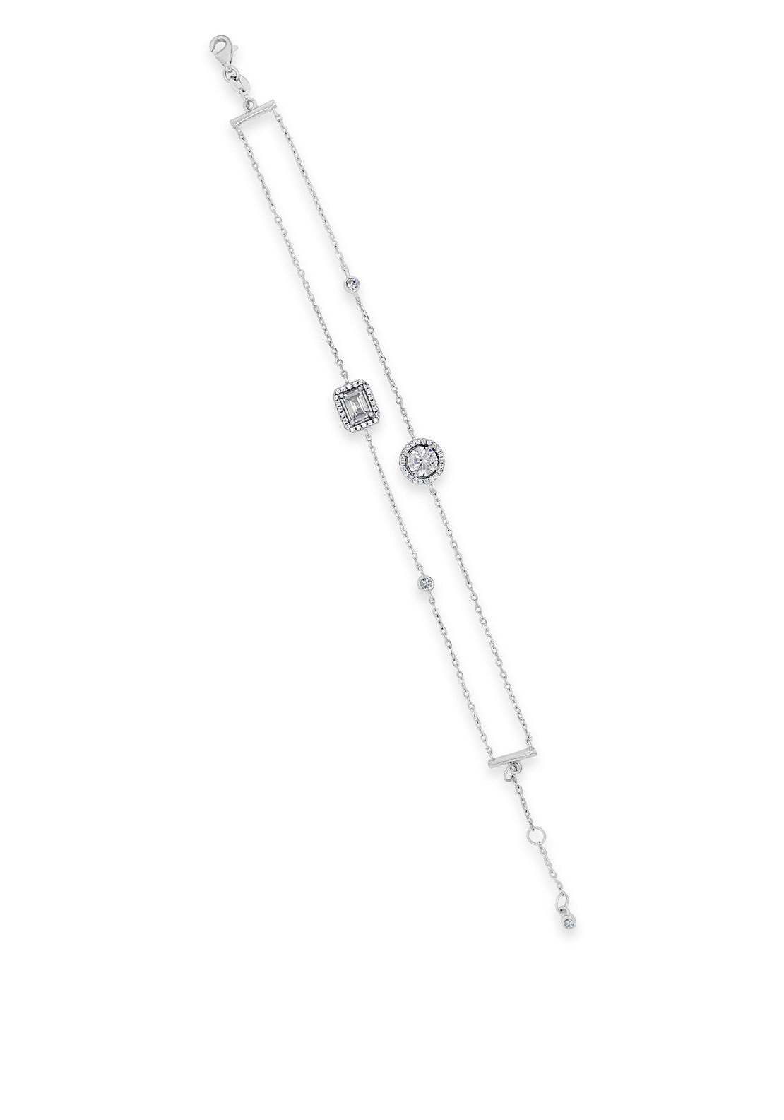 Absolute Layered Diamante Stone Bracelet, Silver