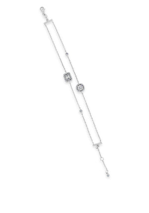 Absolute Layered Diamante Stone Bracelet, Silver
