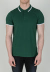 Brave Soul London Stripe Collar Polo-Shirt, Green