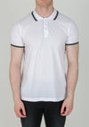 Brave Soul London Black Stripe Collar Polo-Shirt, White